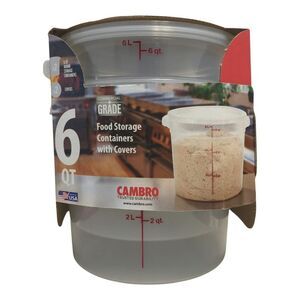 Cambro Round Translucent Food Container with Lid 6 qt., 2 pk